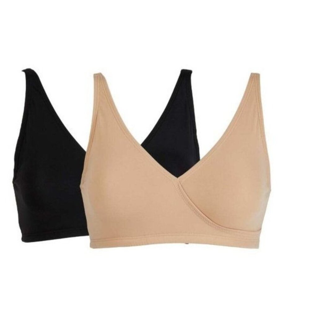 Rhonda Shear Butterknit Wrap Bra with Removable Pads 2 Pack 2X